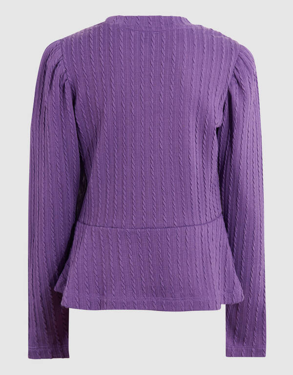 Peplum Kabel Top Paars SHOEBY GIRLS