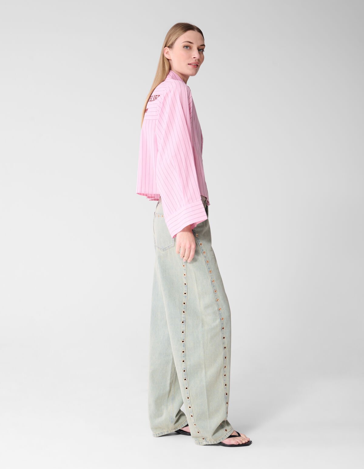 Eyelet Barrel Fit Jeans Bleached SHOEBY WOMEN