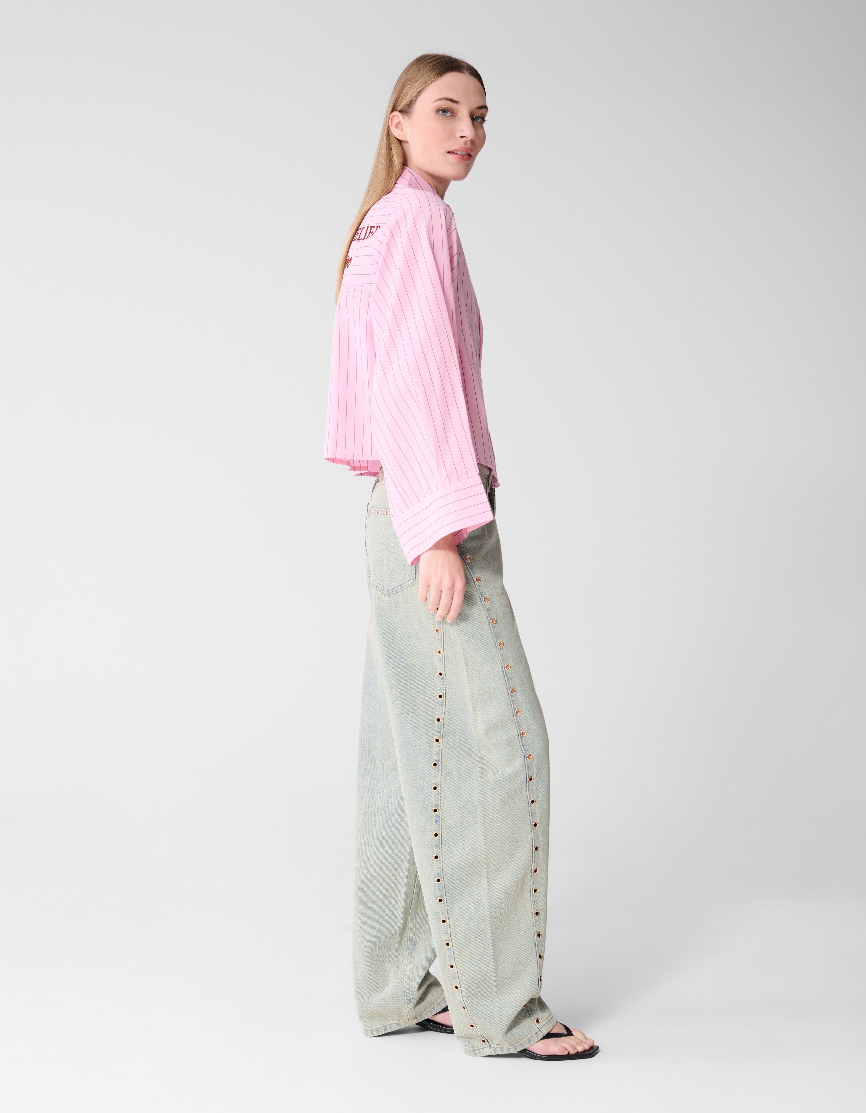 Eyelet Barrel Fit Jeans Bleached SHOEBY WOMEN