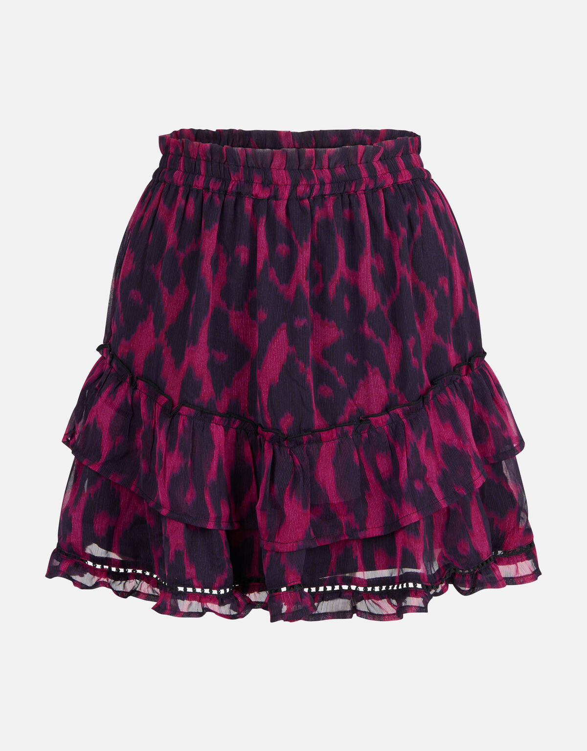 Leopard Ruffle Rok Paars SHOEBY WOMEN
