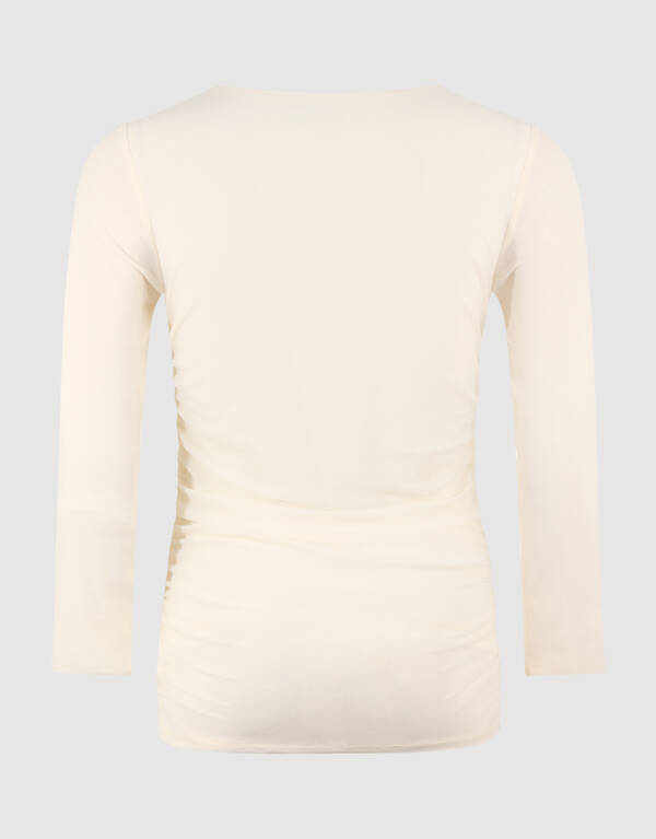 Sheering Mesh Top Gebroken Wit SHOEBY WOMEN