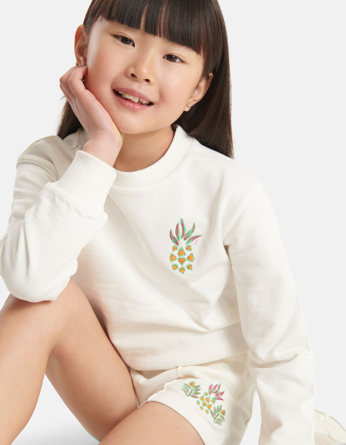 Geborduurde Sweater Gebroken Wit SHOEBY GIRLS