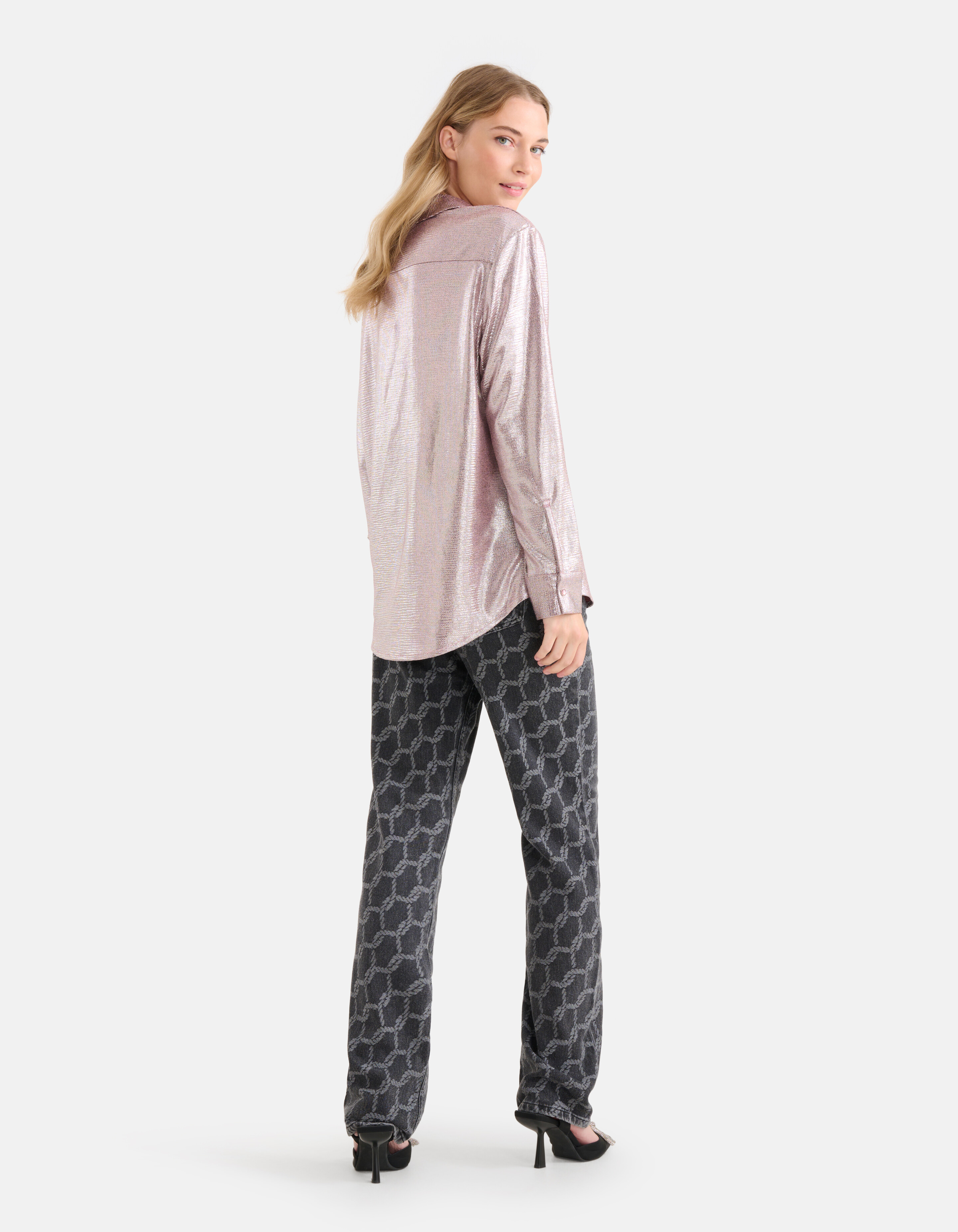 Printed Straight Jeans Zwart L33 SHOEBY WOMEN