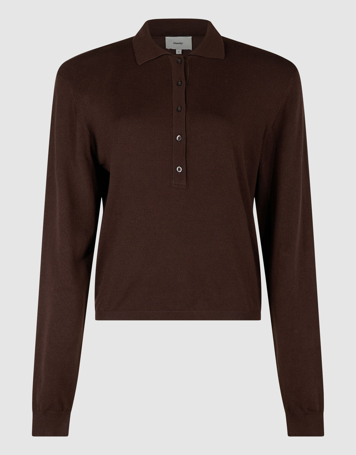 Gebreide Polo Longsleeve Bruin SHOEBY WOMEN