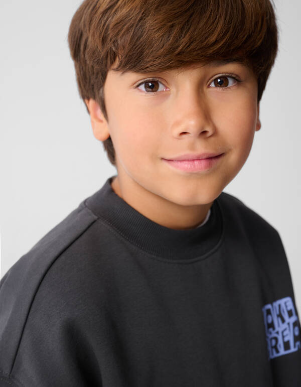 Break Artwork Sweater Donkergrijs SHOEBY BOYS