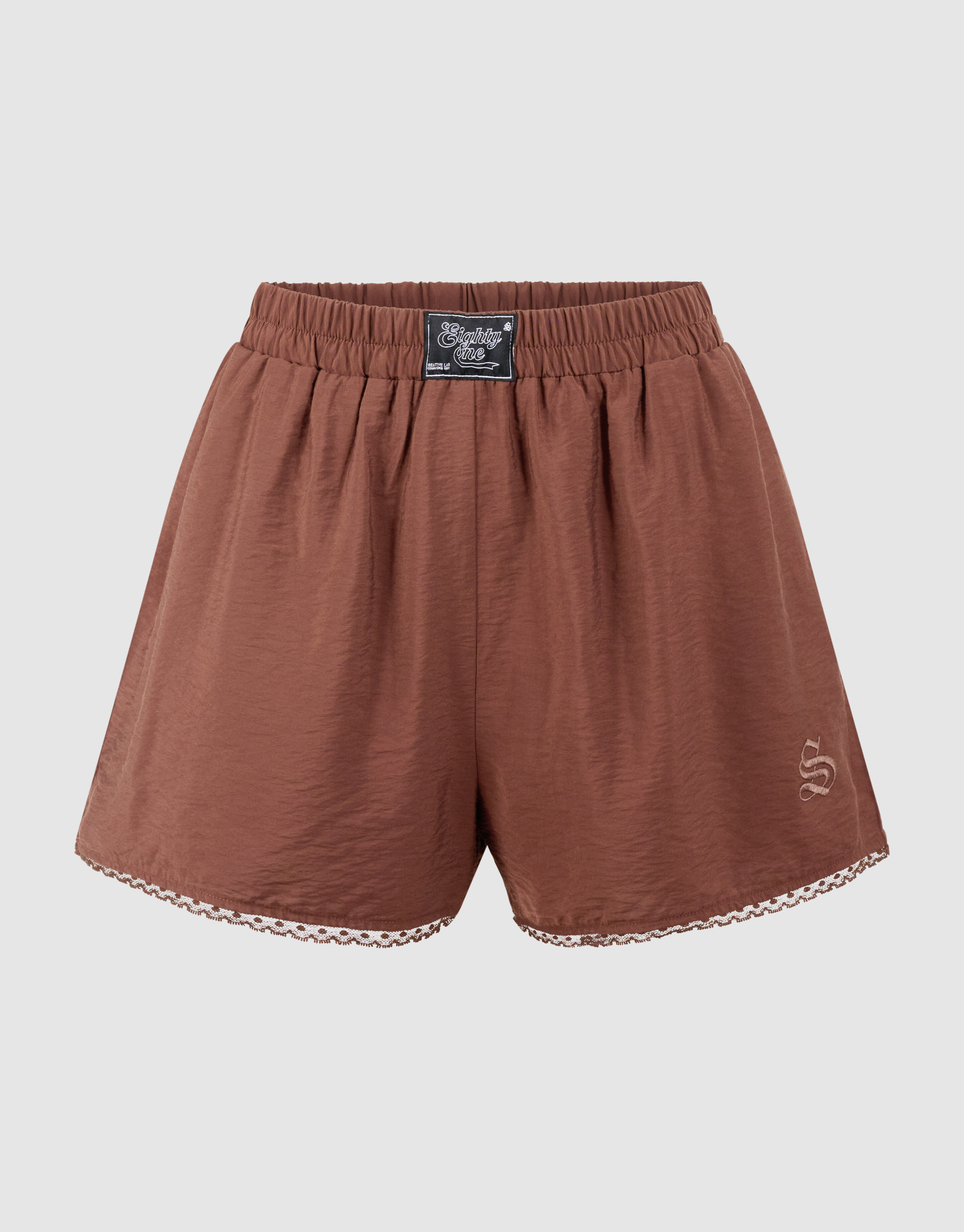 Kanten Label Short Bruin SHOEBY WOMEN