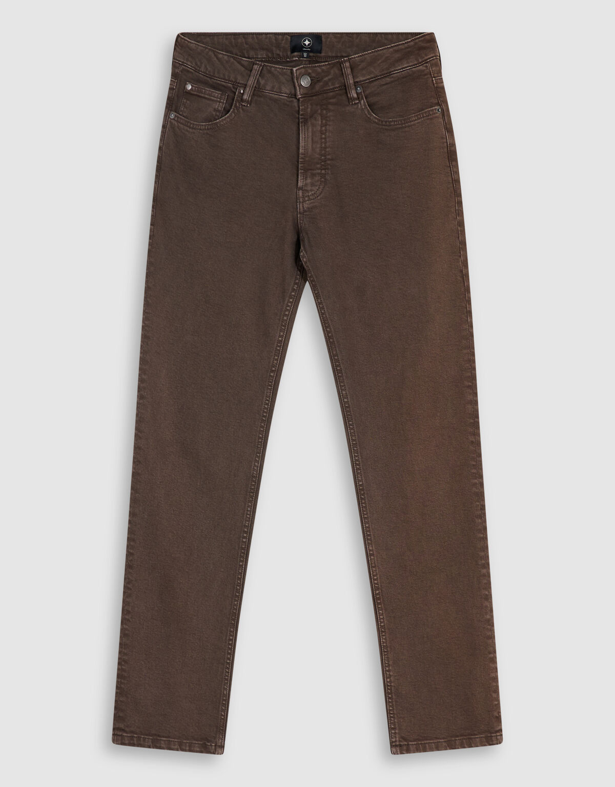 Washed Straight Fit Broek Donkerbruin SHOEBY MEN