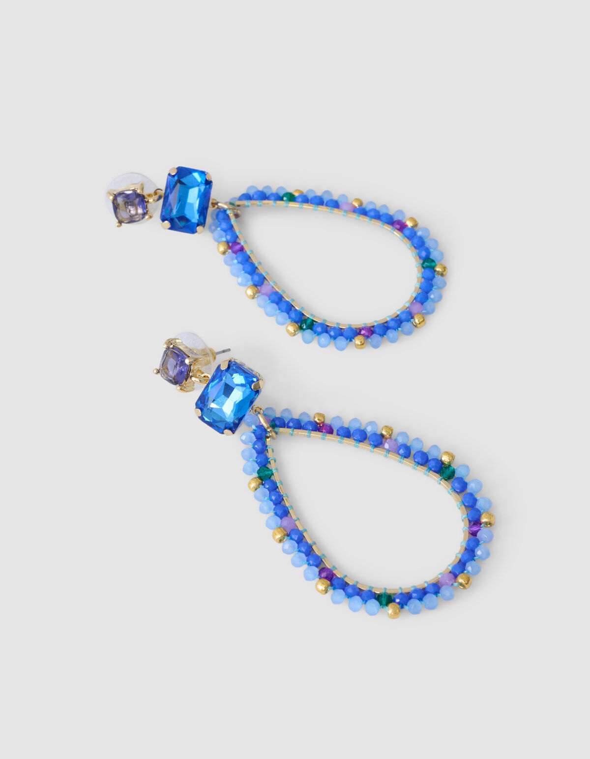 Statement Oval Oorbellen Blauw SHOEBY ACCESSOIRES