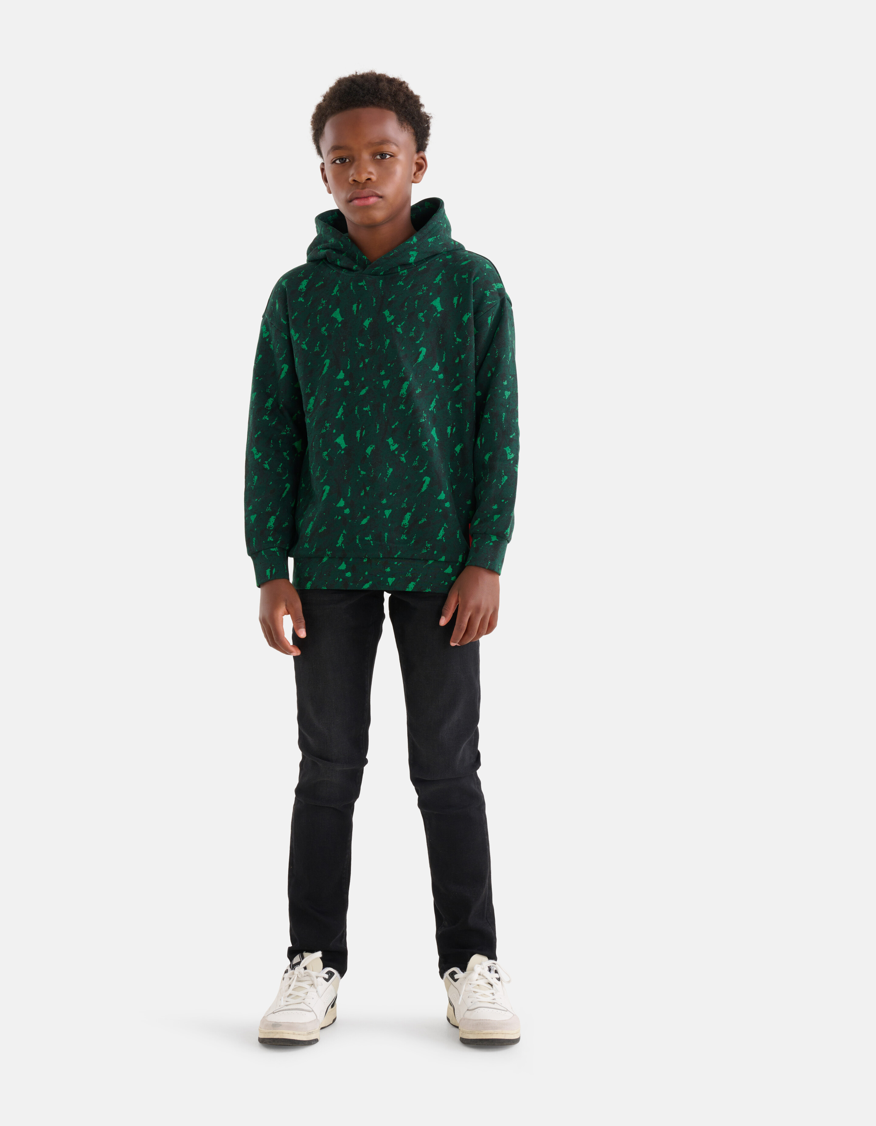 Printed Hoodie Donkergroen SHOEBY BOYS