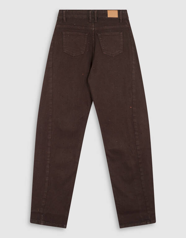 Strass Barrel Fit Broek Donkerbruin SHOEBY GIRLS
