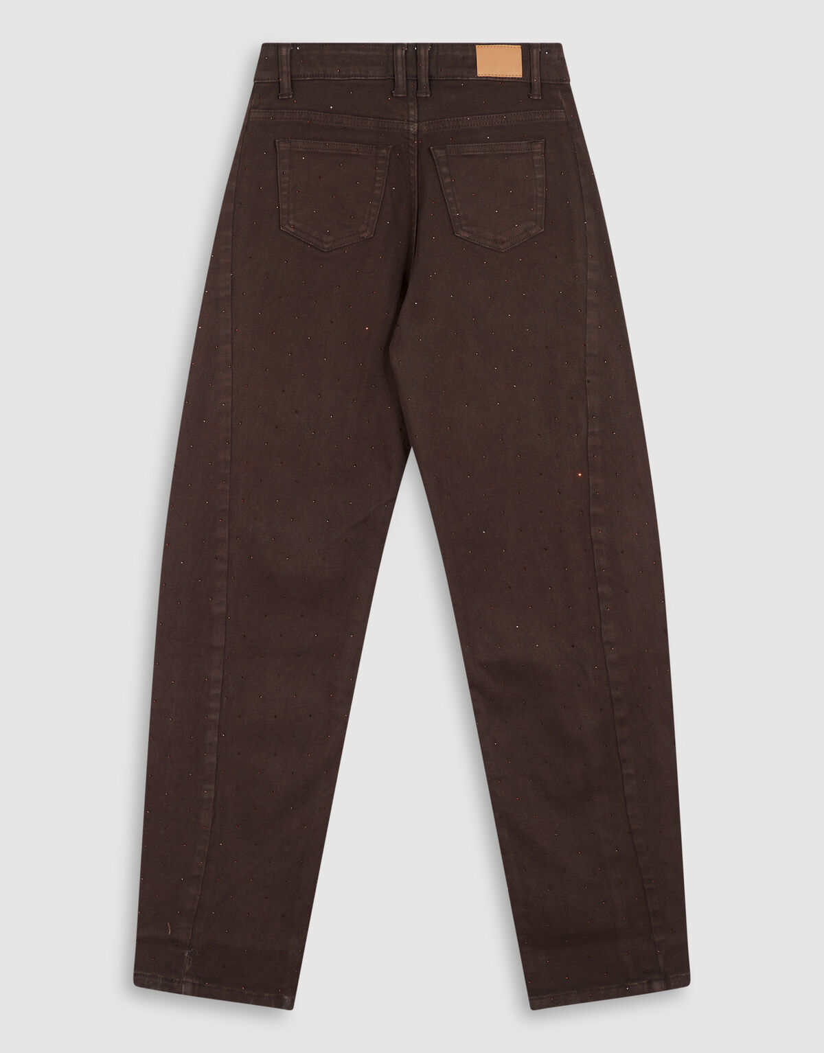 Strass Barrel Fit Broek Donkerbruin SHOEBY GIRLS