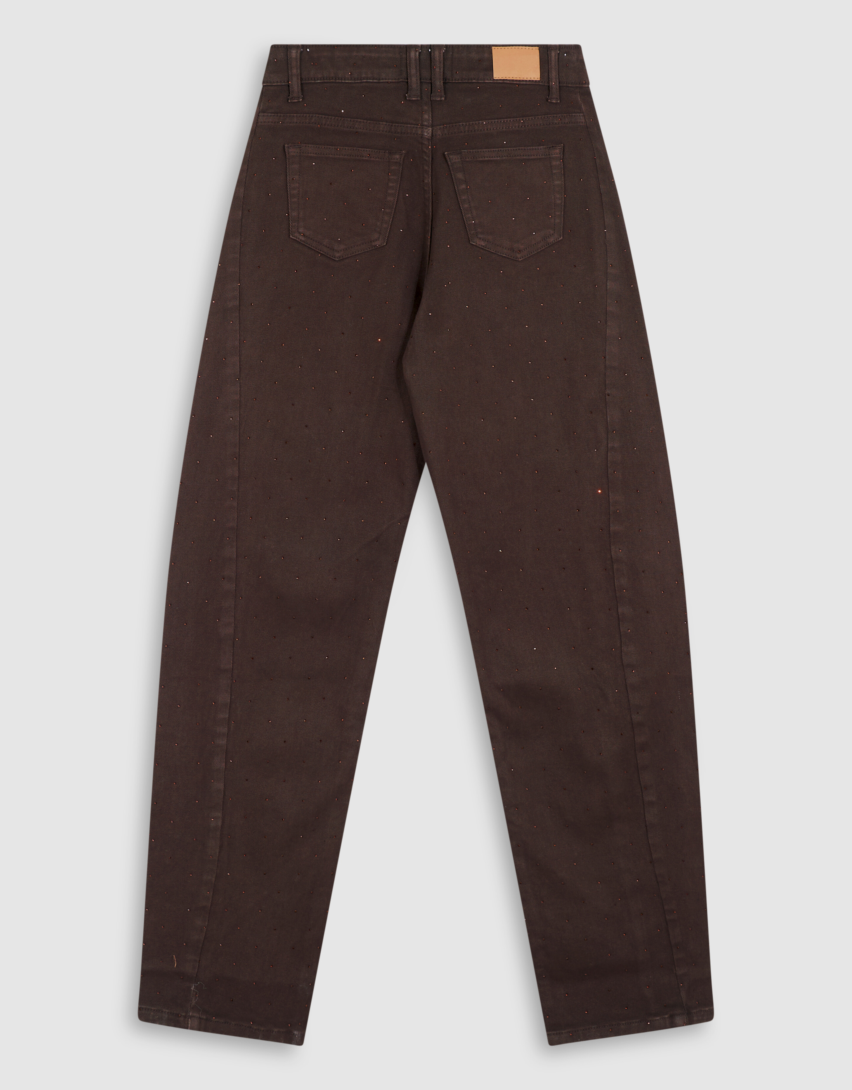 Strass Barrel Fit Broek Donkerbruin SHOEBY GIRLS