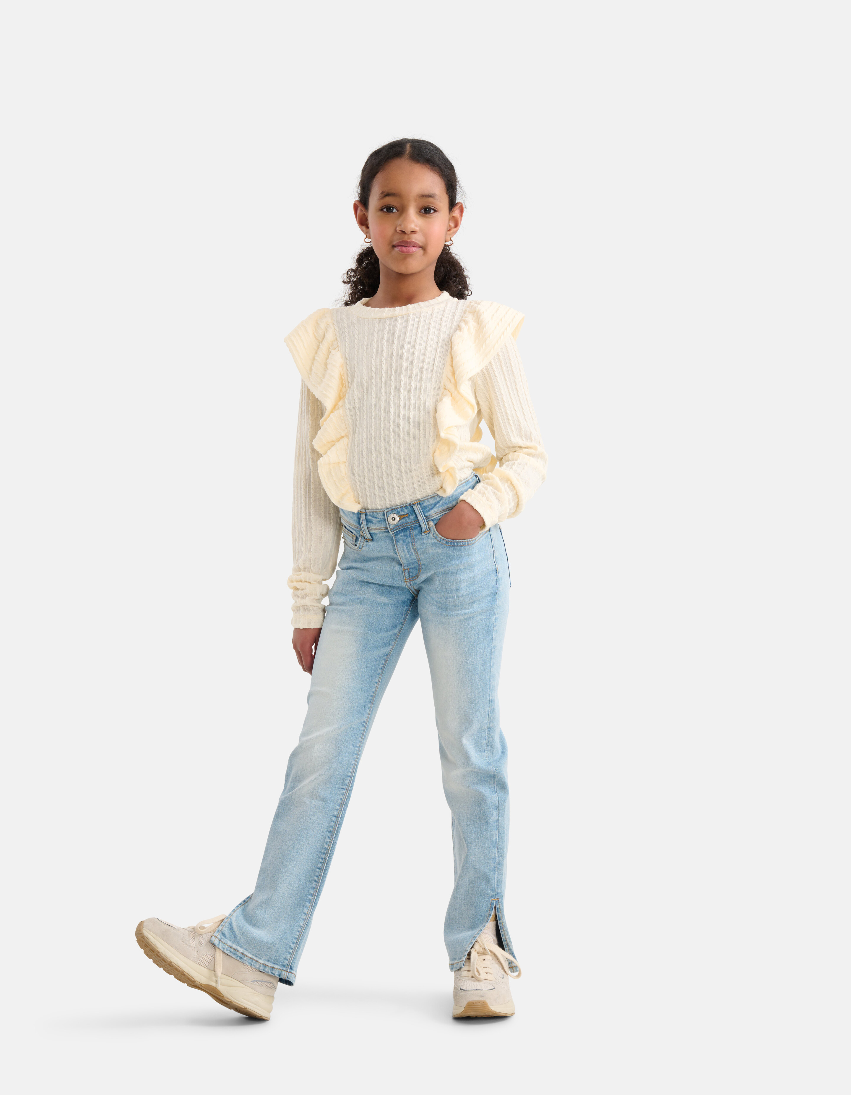 Straight Split Jeans Mediumstone SHOEBY GIRLS