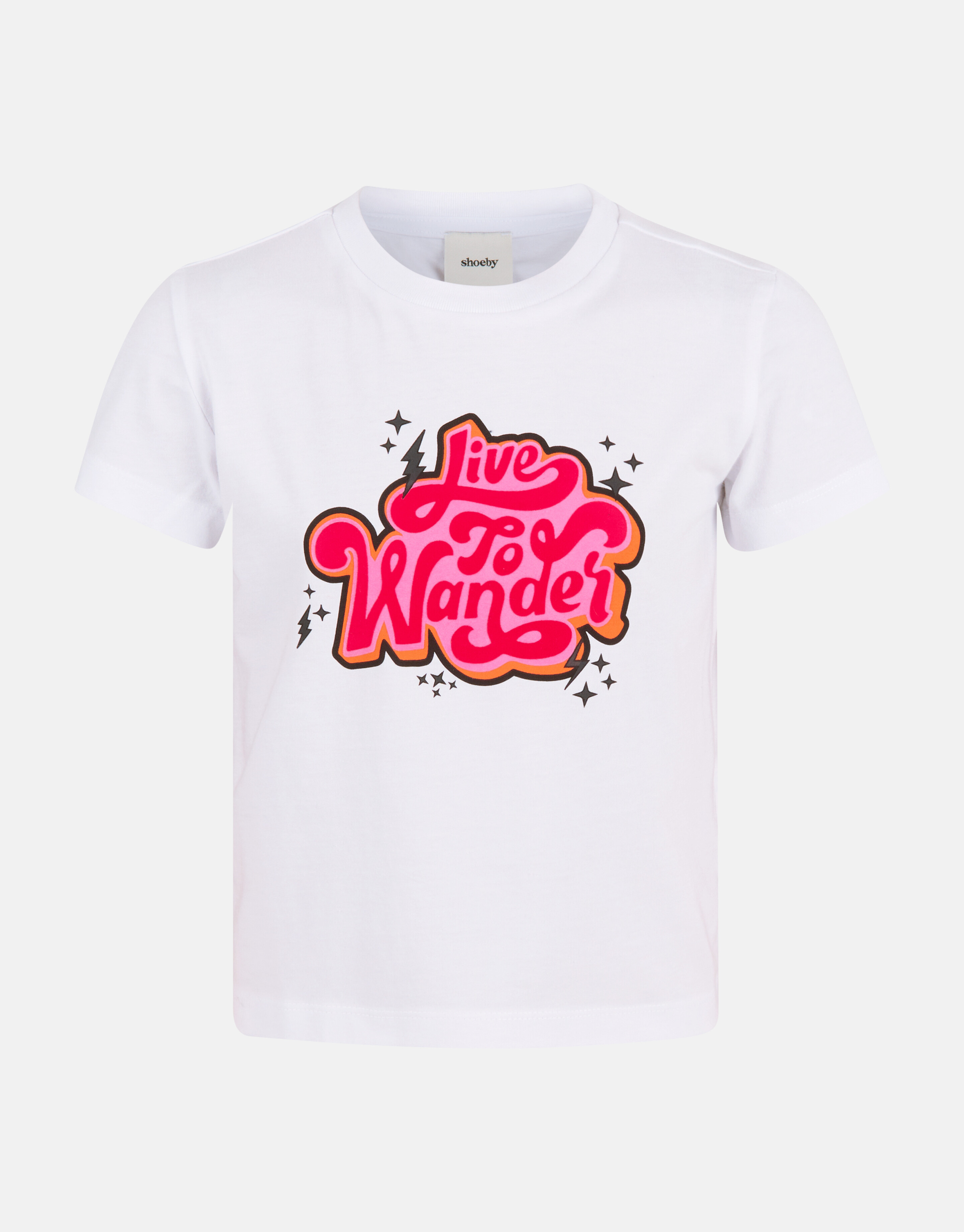Velvet Print T-shirt Wit SHOEBY GIRLS
