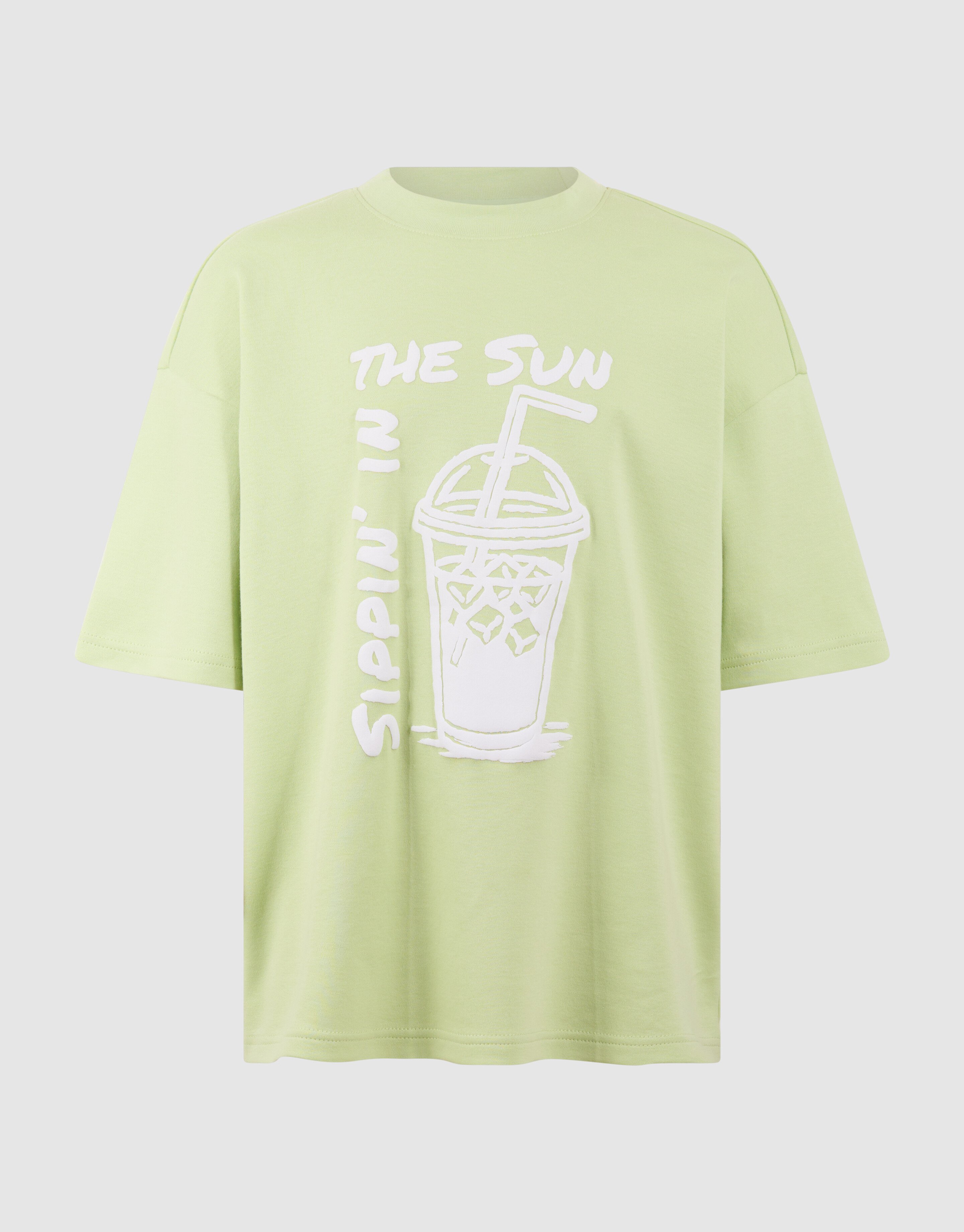Sipping Artwork T-shirt Lichtgroen SHOEBY BOYS