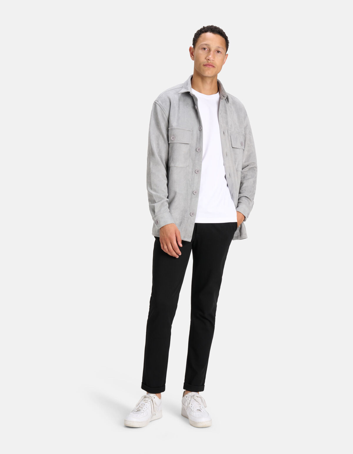 Suedine Overshirt Grijs REFILL