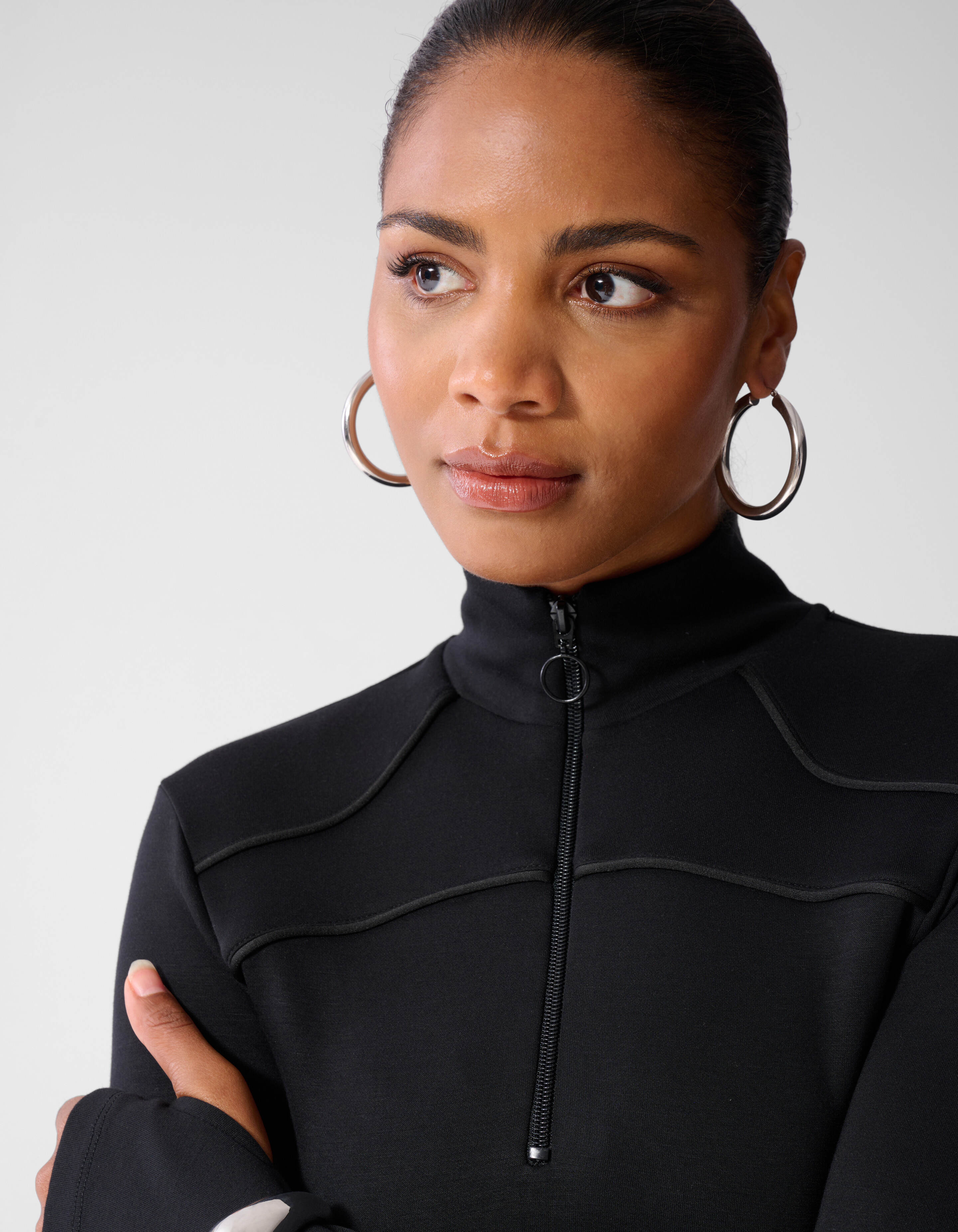 Aangesloten Zipper Longsleeve Top Zwart SHOEBY WOMEN