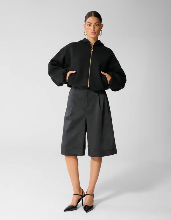Zipper Hood Vest Zwart SHOEBY WOMEN
