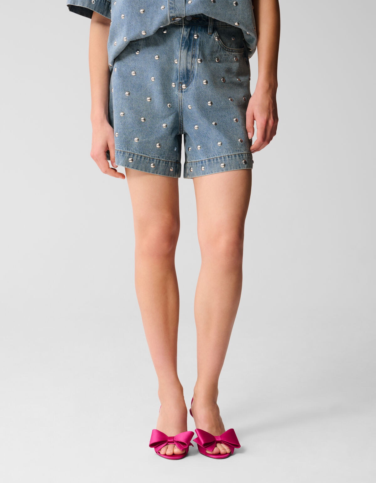 Denim Studs Short Mediumstone By Lizzy SHOEBY WOMEN
