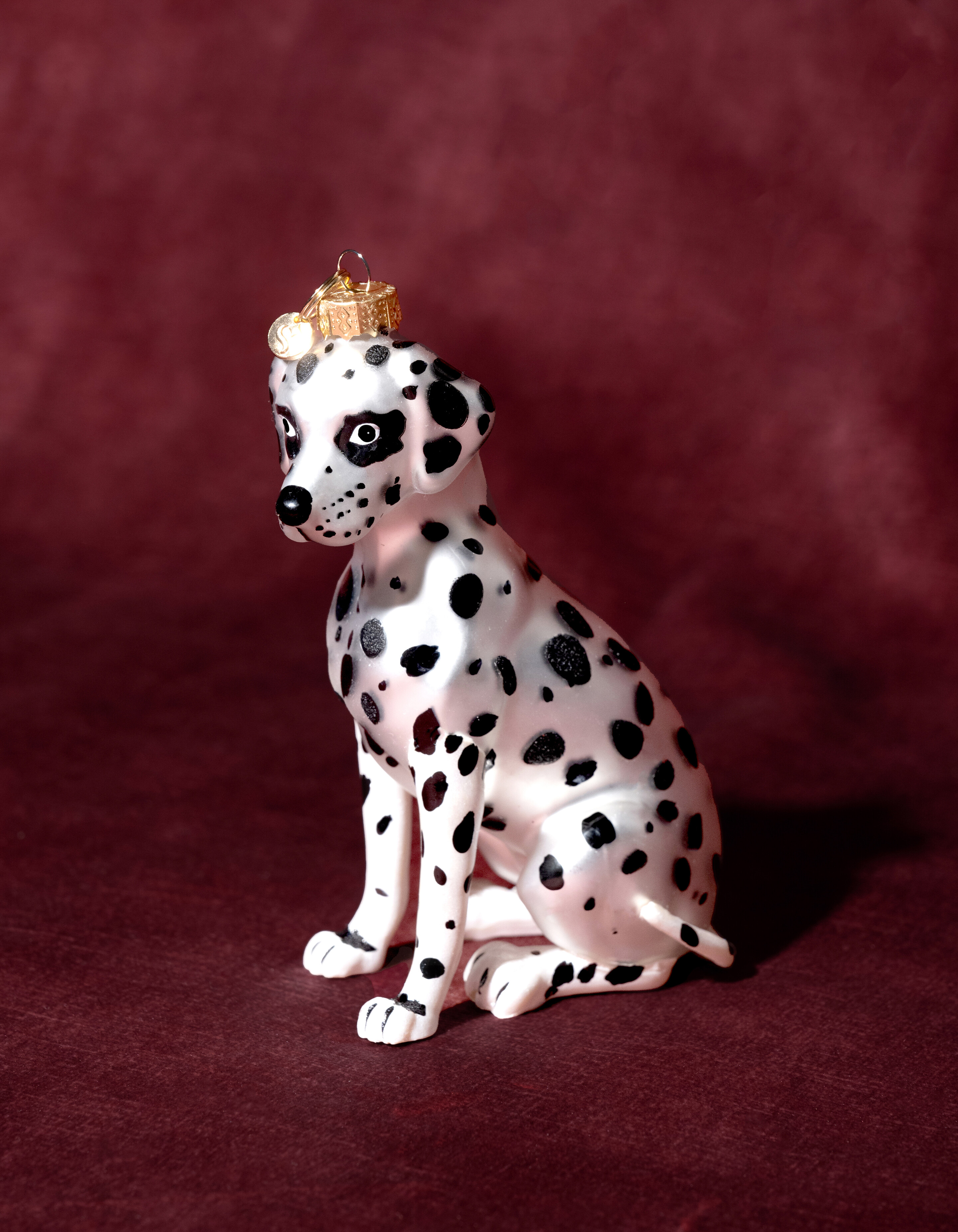 Dalmatiër Kerstbal Wit/Zwart By Fred SHOEBY ACCESSOIRES