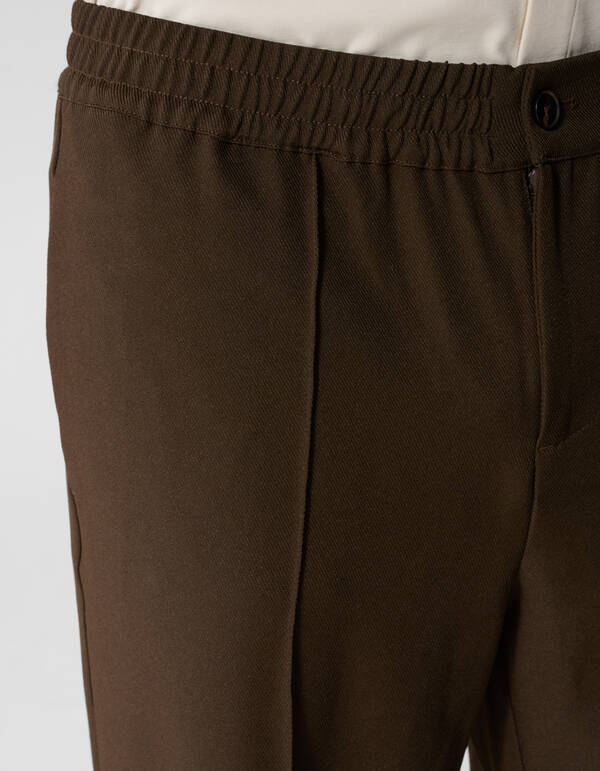 Twill Pintuck Broek Donkerbruin SHOEBY MEN