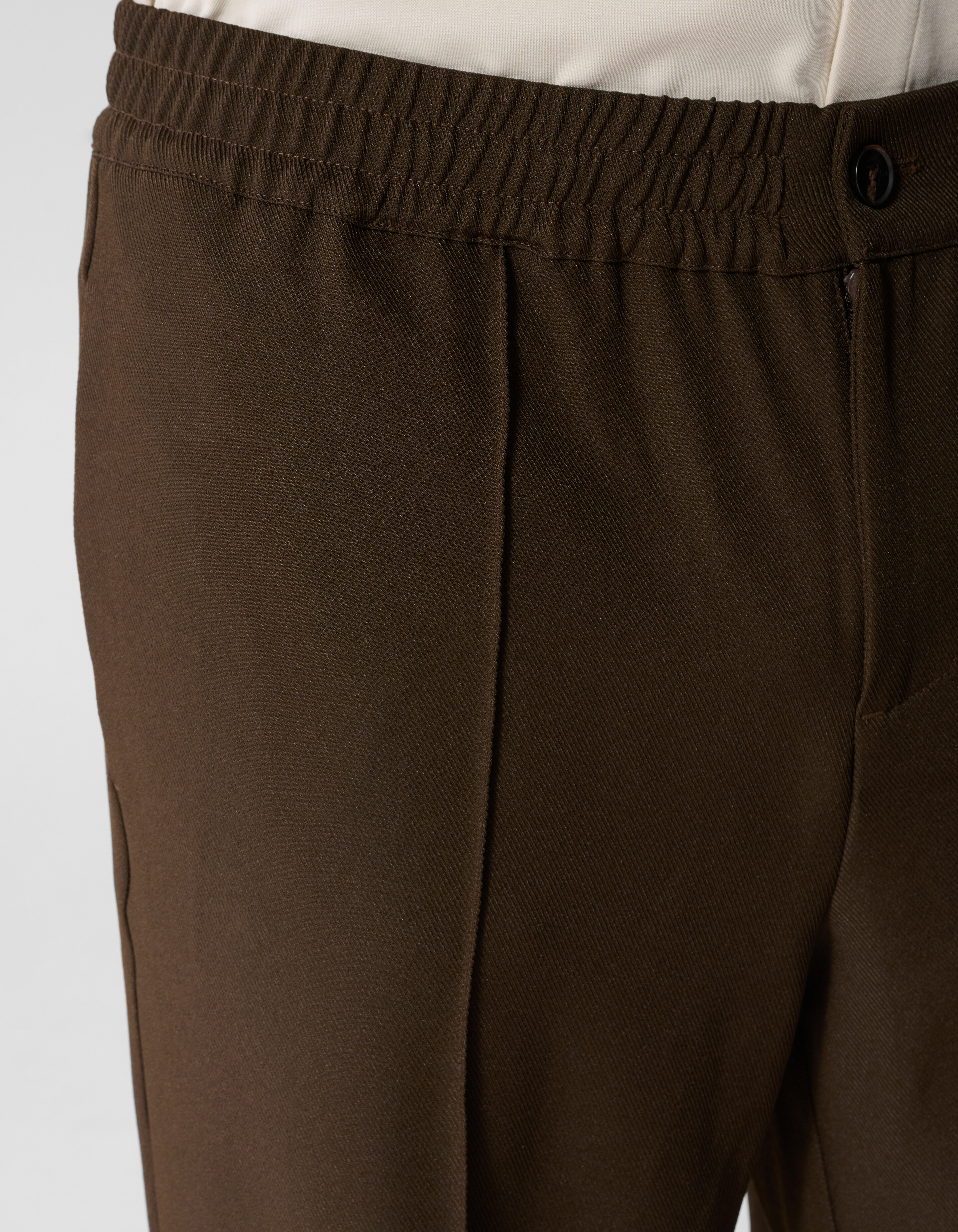 Twill Pintuck Broek Donkerbruin SHOEBY MEN