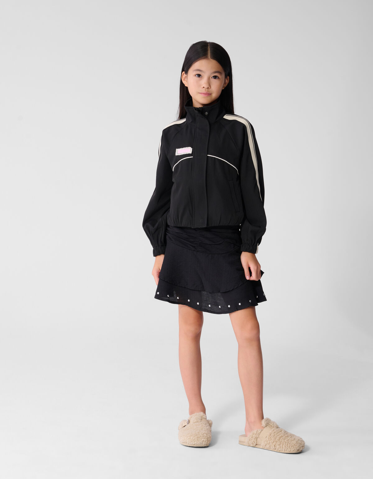 Ruffle Stud Rok Zwart SHOEBY GIRLS