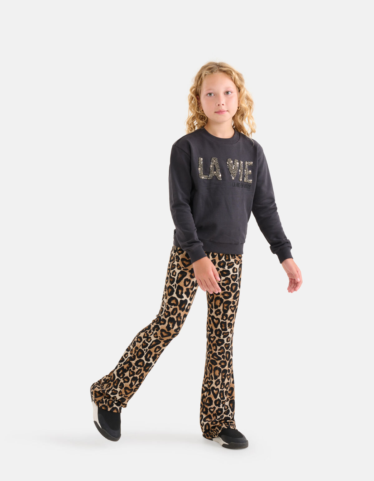 Studs Sweater Donkergrijs SHOEBY GIRLS