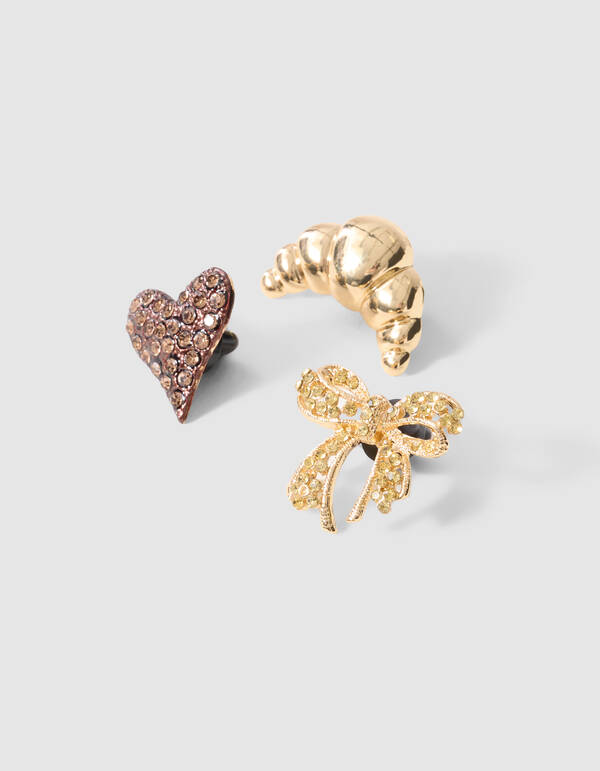 Croissant Broche Set Bruin/Goud SHOEBY ACCESSOIRES