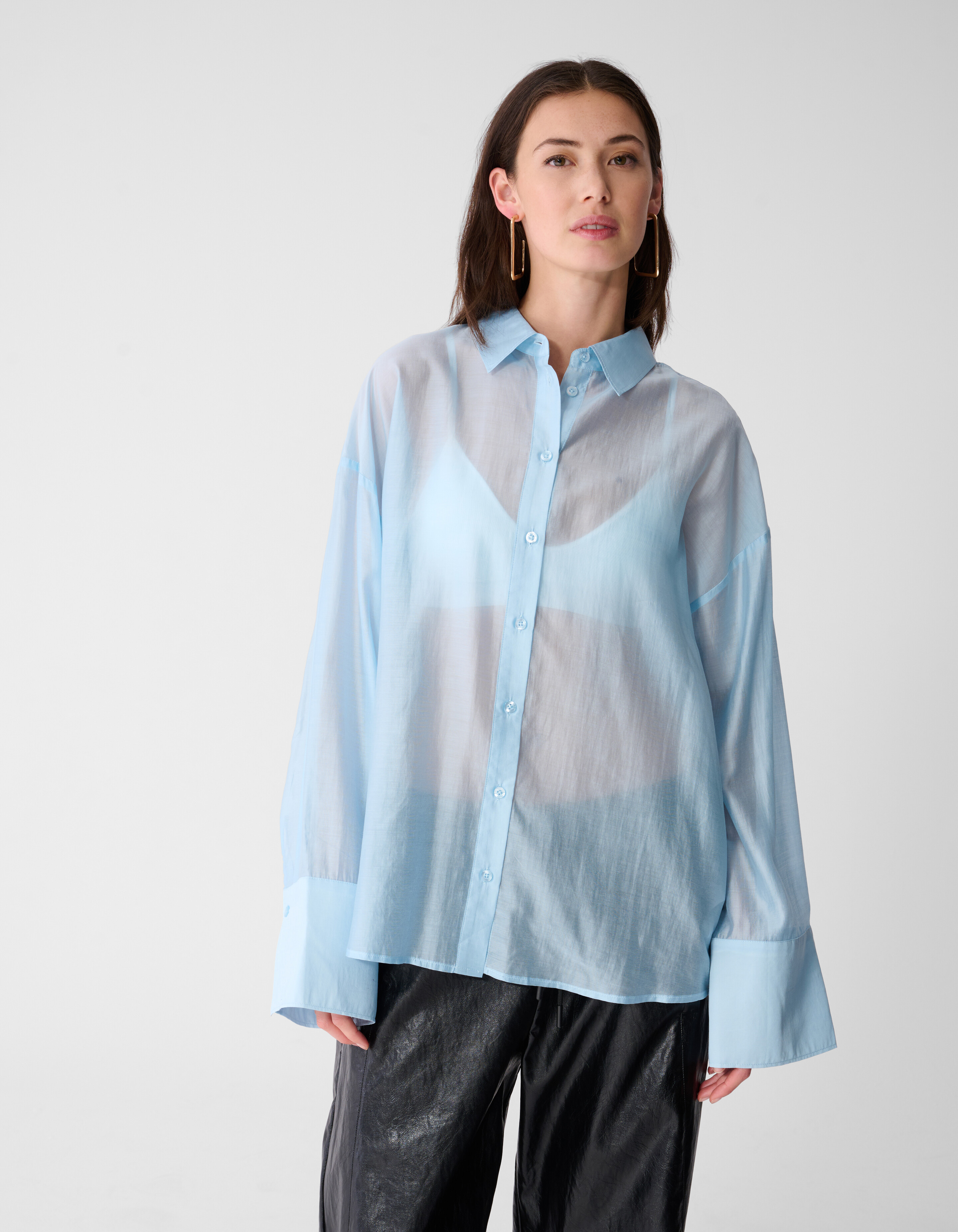 Transparante Oversized Blouse Lichtblauw SHOEBY WOMEN