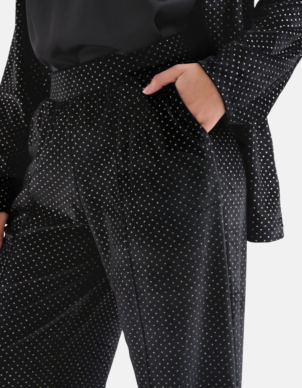 Glitter Wide Leg Broek Zwart EKSEPT