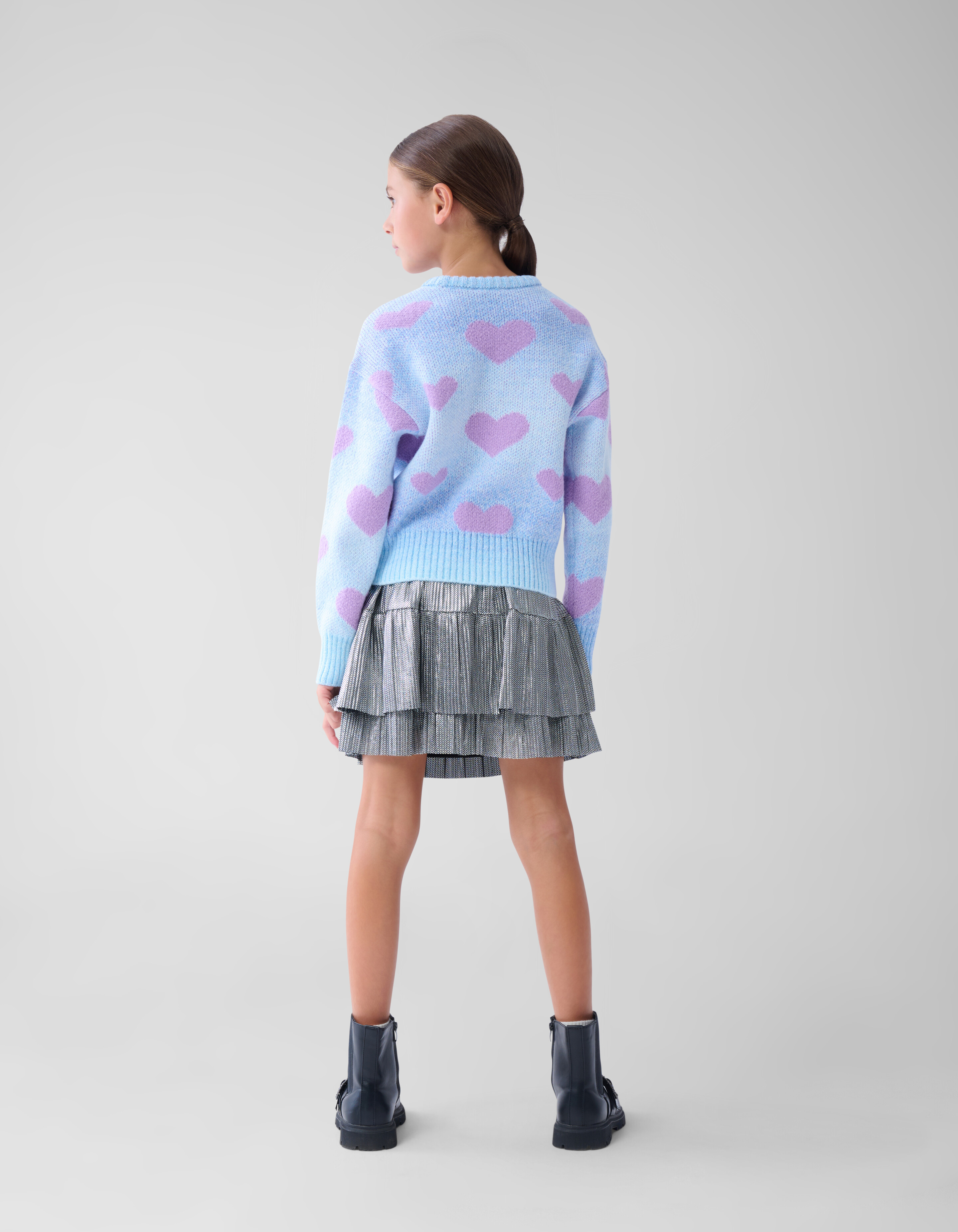 Heart Printed Degrade Trui Blauw SHOEBY GIRLS