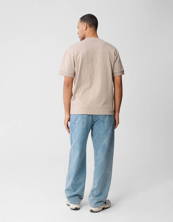 Cuffed Logo T-shirt Lichtbruin SHOEBY MEN