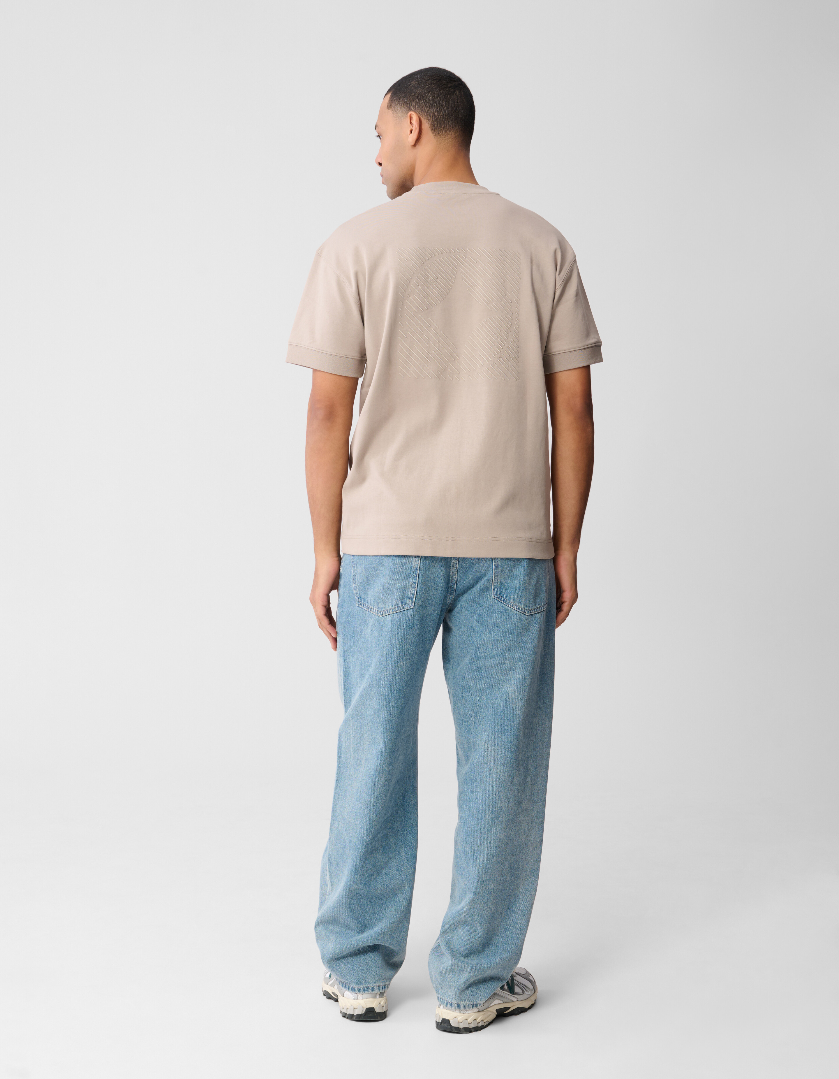 Cuffed Logo T-shirt Lichtbruin SHOEBY MEN