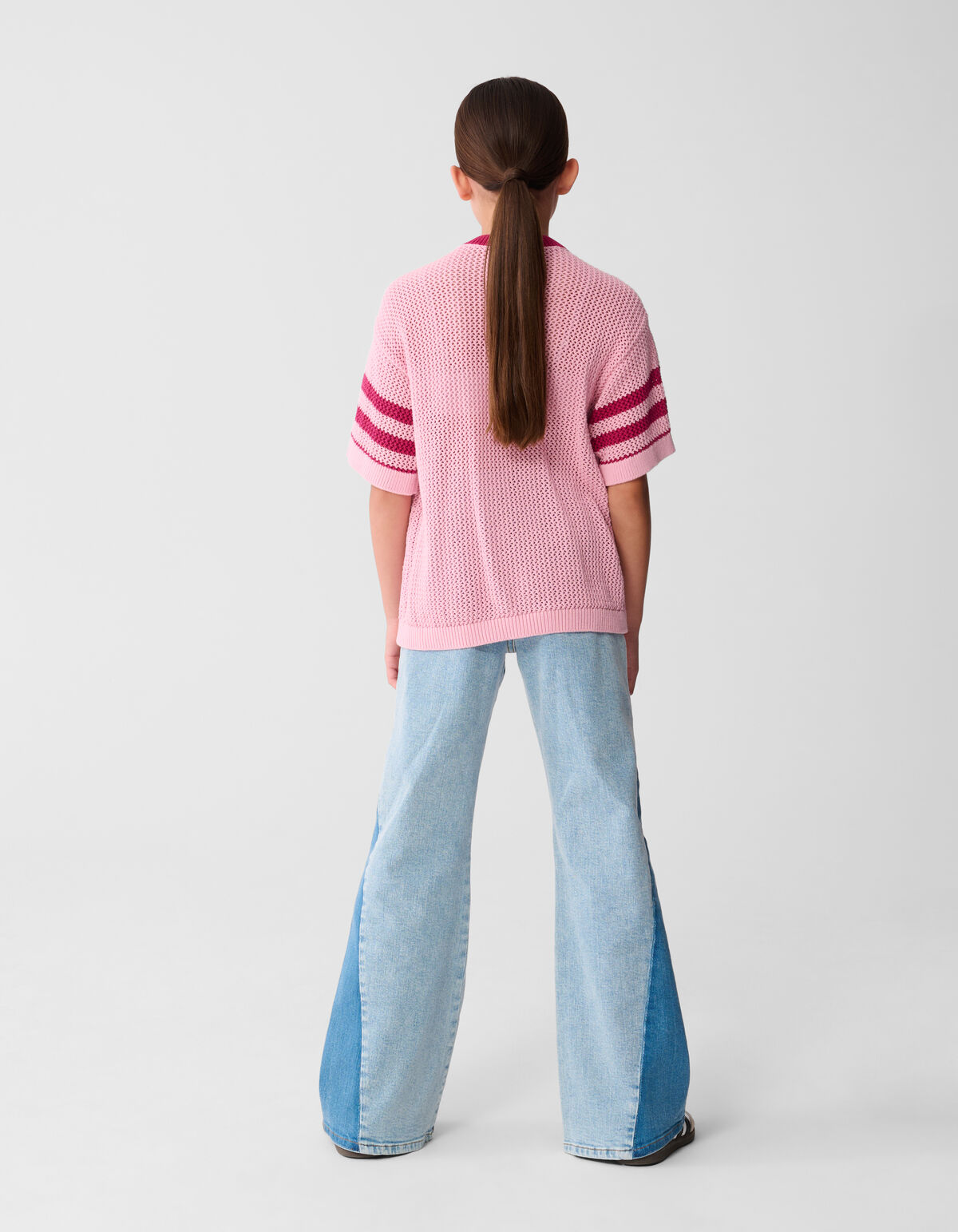 Two Tone Flared Fit Jeans Bleached SHOEBY GIRLS