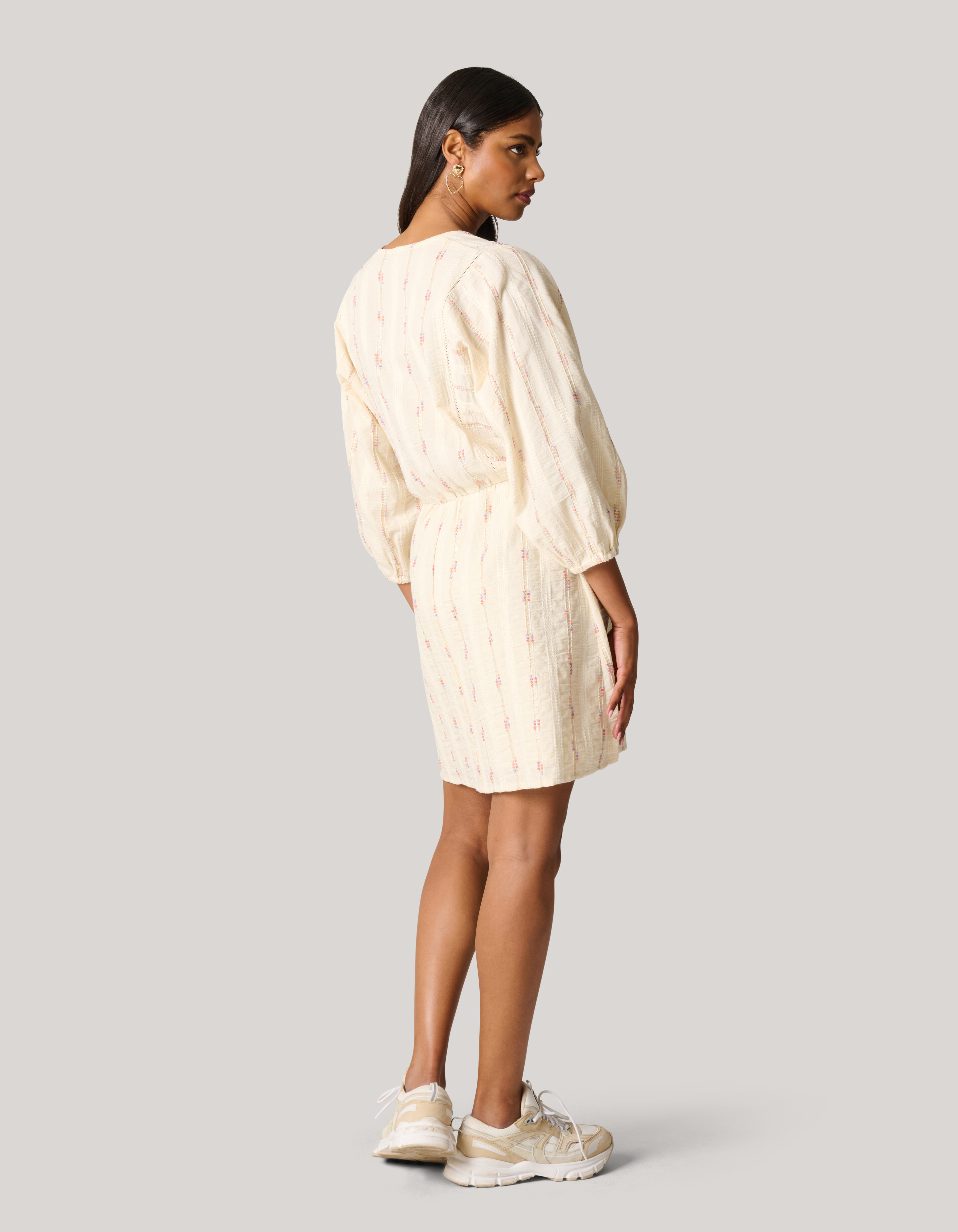 Jacquard Jurk Gebroken Wit SHOEBY WOMEN