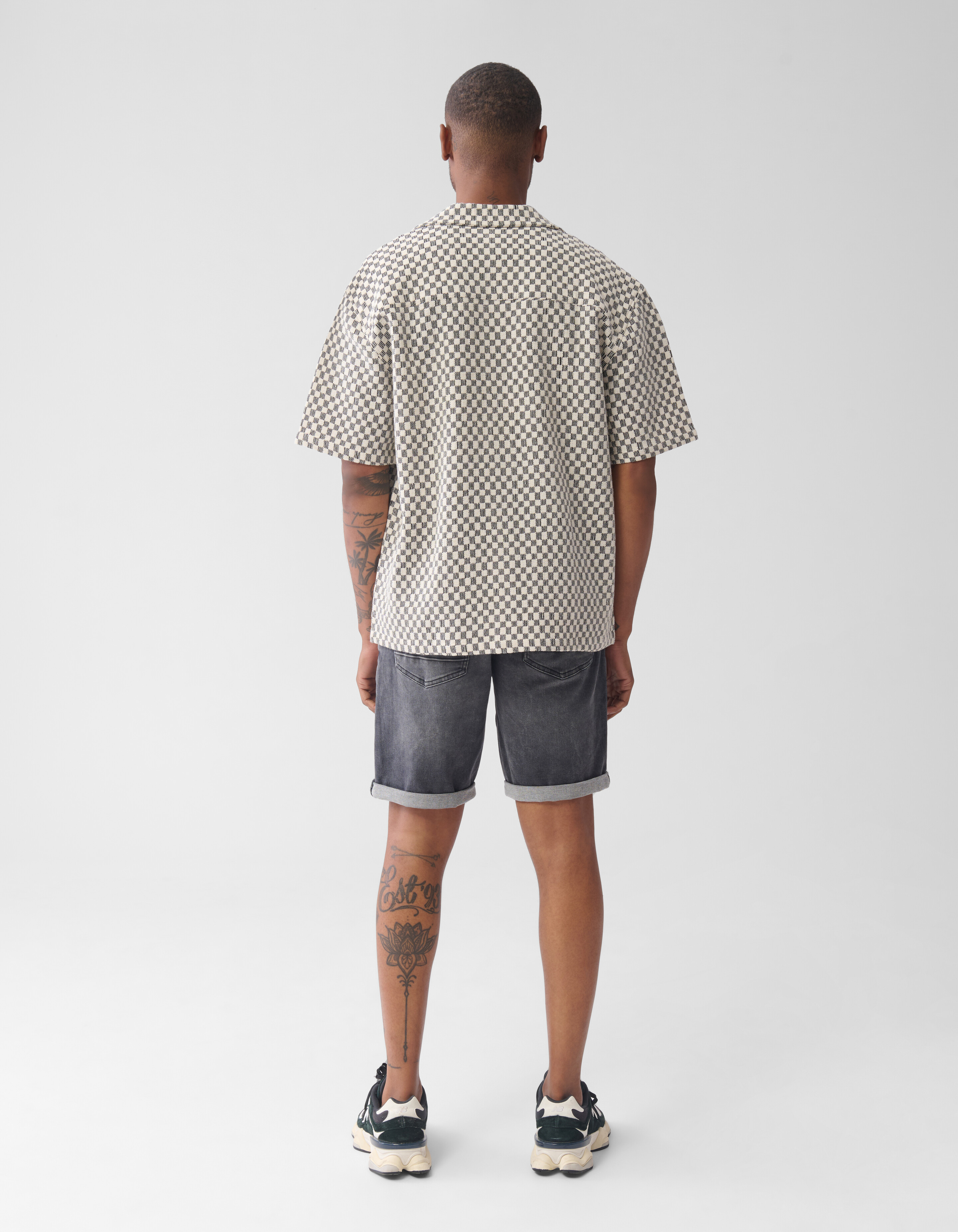 Jacquard Blok Overshirt Zwart SHOEBY MEN