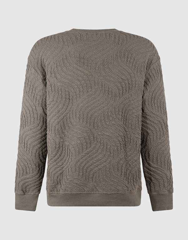 Wave Structuur Sweater Groen SHOEBY MEN
