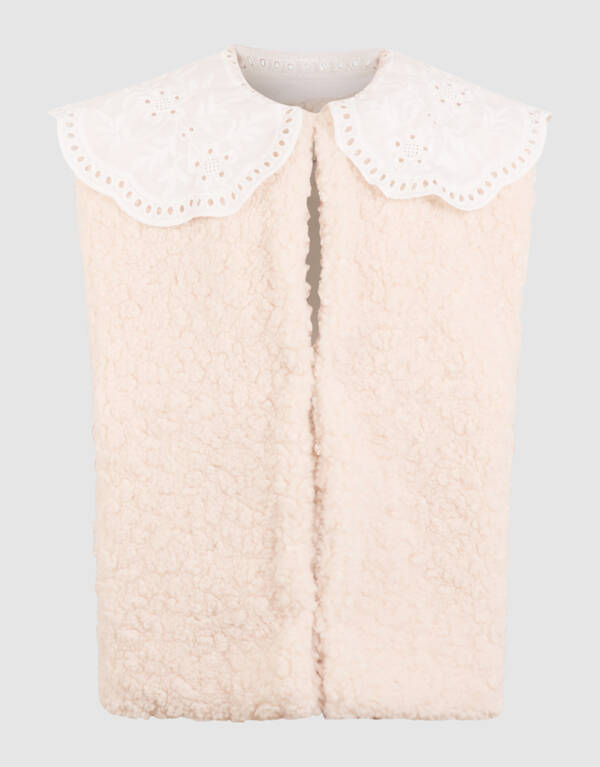 Teddy Mix Gilet Gebroken Wit SHOEBY GIRLS