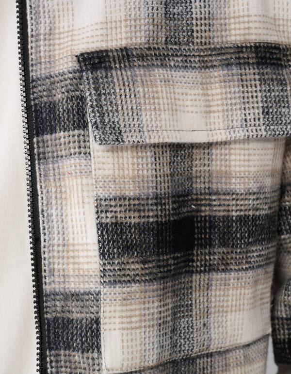 Ruiten Zip Overshirt Gebroken Wit SHOEBY MEN