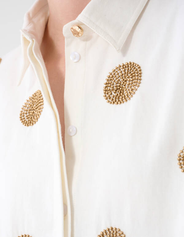 Beaded Stippen Blouse Wit By Mieke SHOEBY WOMEN