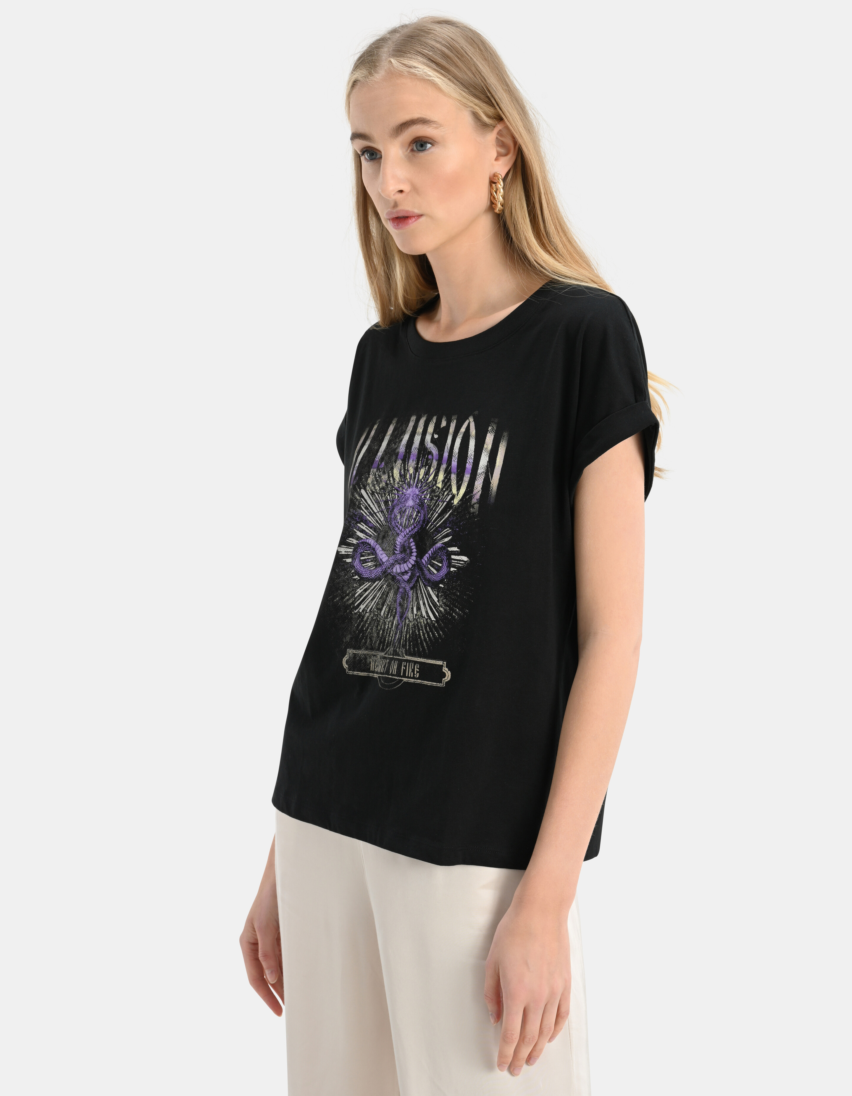 Illusion T-shirt Zwart SHOEBY WOMEN
