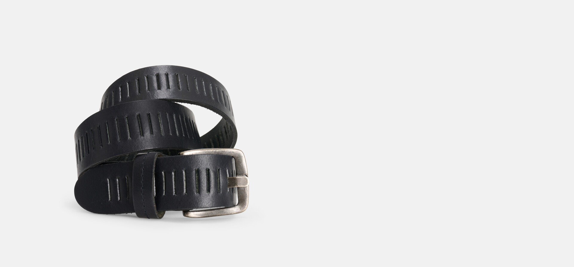 Gedetailleerde Leren Riem Zwart SHOEBY ACCESSOIRES