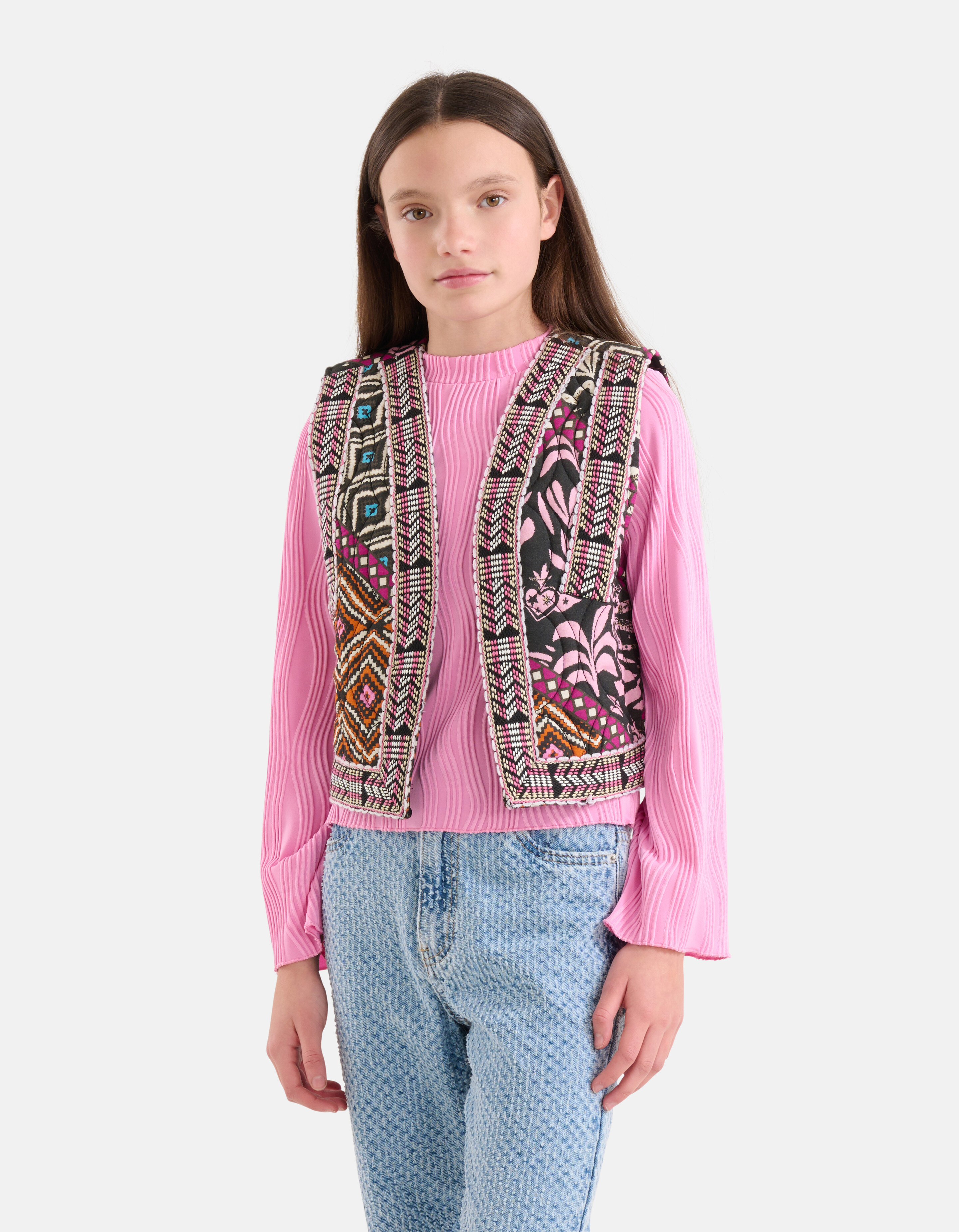 Grafisch Gilet Zwart SHOEBY GIRLS