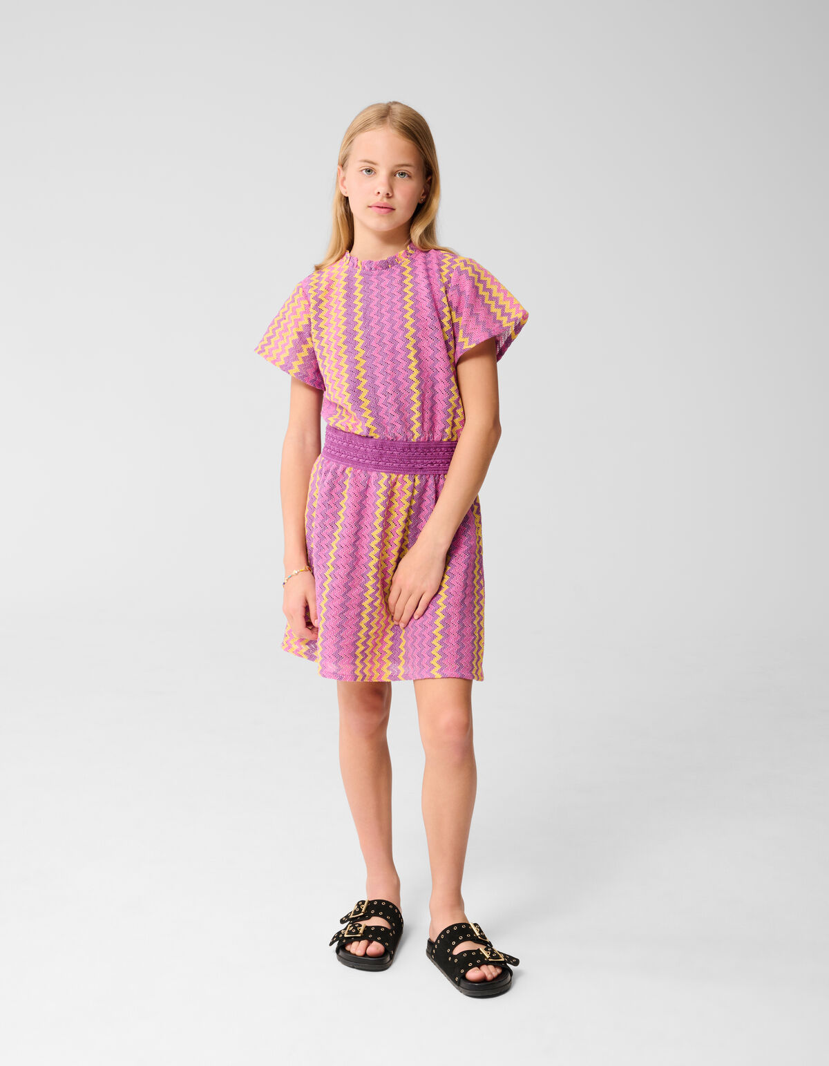 Zigzag crochet Jurk Roze SHOEBY GIRLS