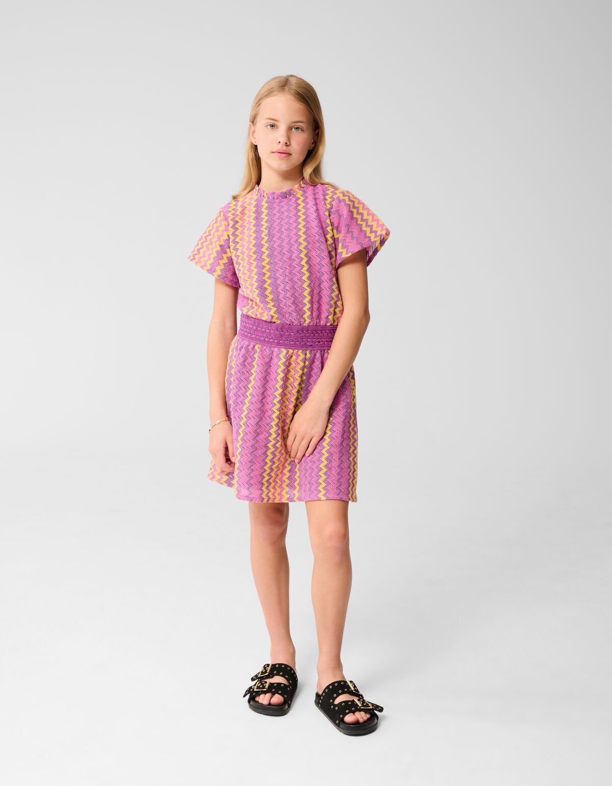 Zigzag crochet Jurk Roze SHOEBY GIRLS