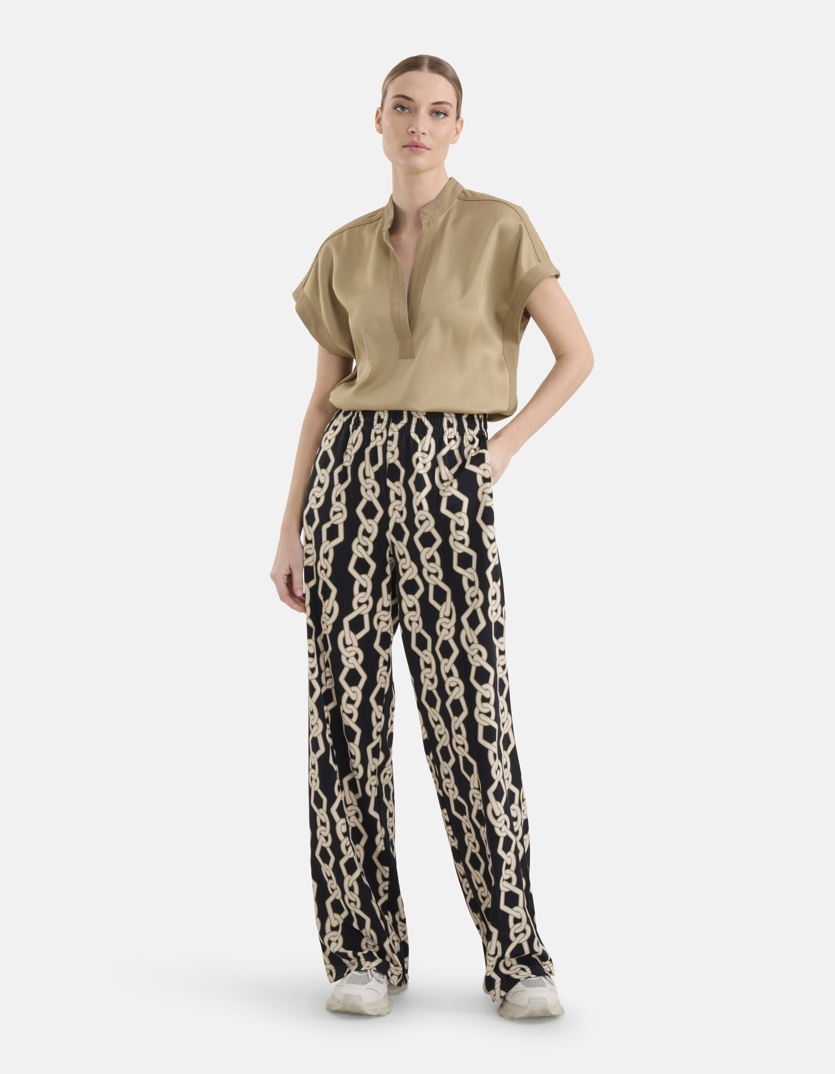 Chain Travel Wide Leg Broek Zwart By Mieke SHOEBY WOMEN