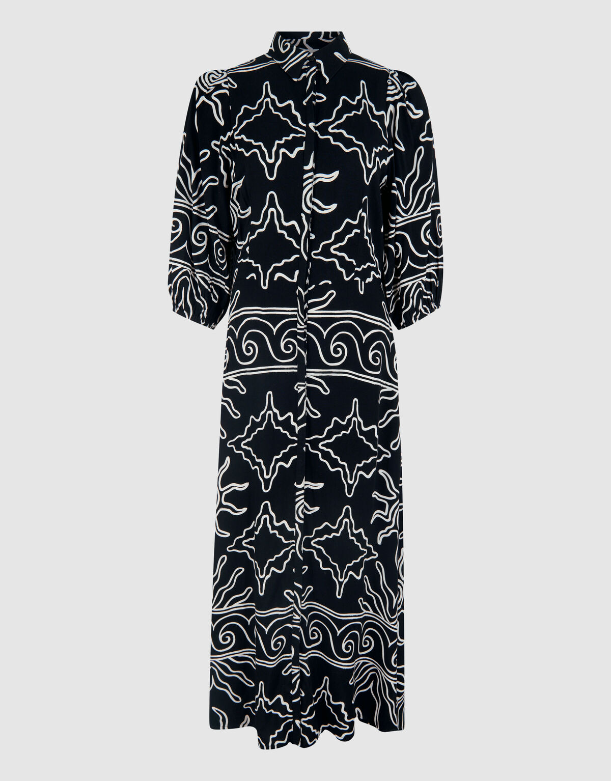 Printed Maxi Jurk Zwart SHOEBY WOMEN