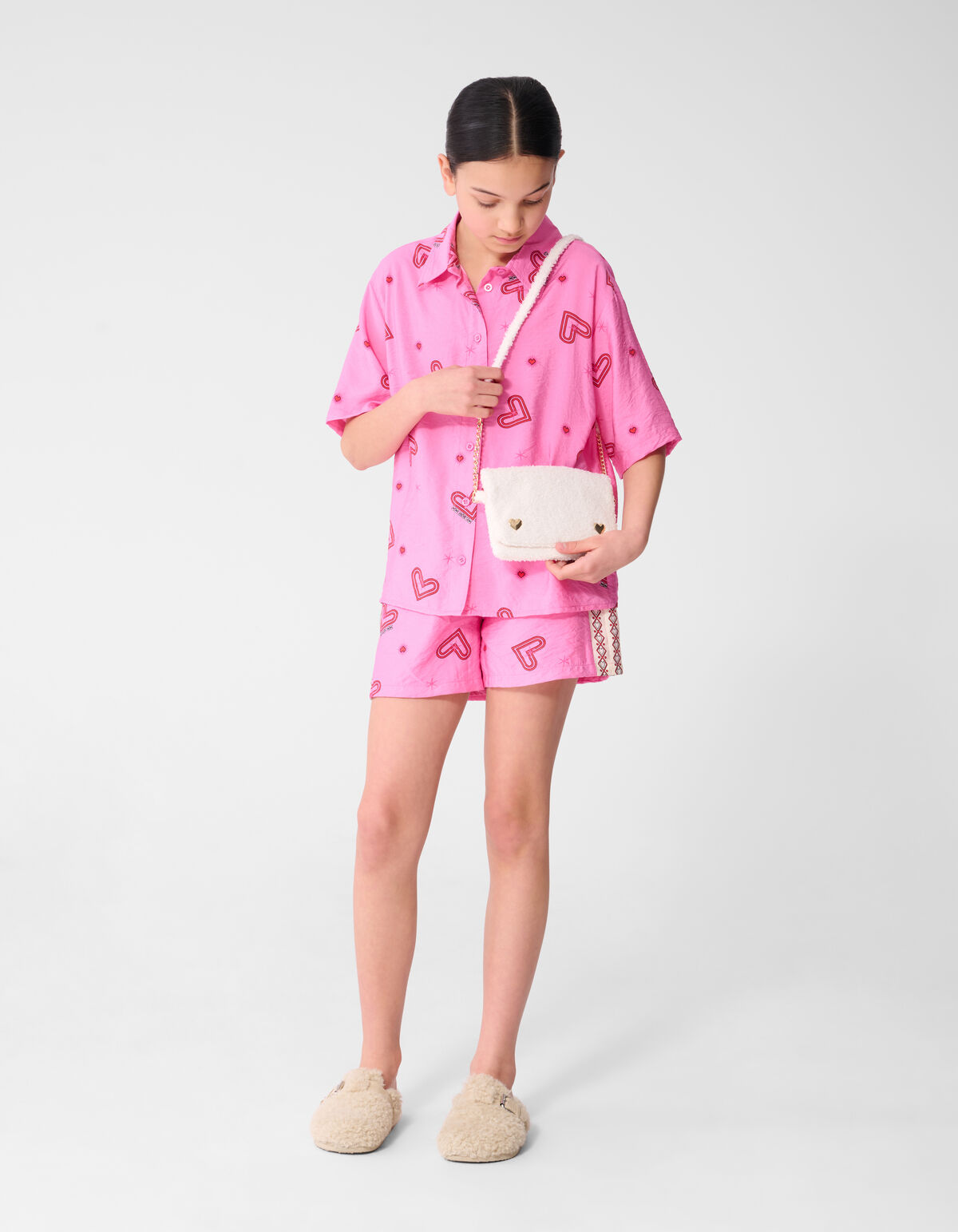 Heart Structuur Blouse Roze SHOEBY GIRLS