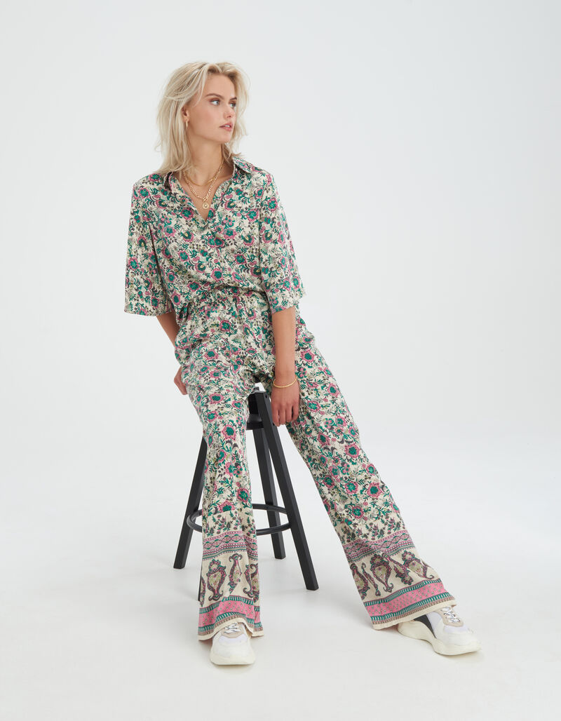 Printed Wide Leg Pants